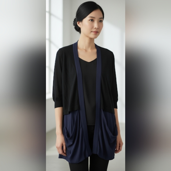 BESS Black and Blue Cardigan - Picture 1 of 7